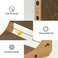 FUKUMARU Cat Scratcher, 26.8 Inch L Shaped Cat Scratch Pad for Indoor Cats – Essentials for Cats - 1 Pack 18.9 in Wood Color - image 4