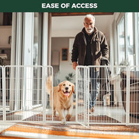 FXW Homeplus Unleashed Indoor Dog Playpen - Stress-Free and Safe Play, Heavy Duty 40 Inch 16 Wire Panels Dog Pen for Medium and Large Dogs, White│Patented