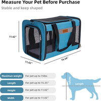 YUNIQUE Soft-Sided Cat & Dog Carrier for Pets Up to 15 Lbs - blue - image 2