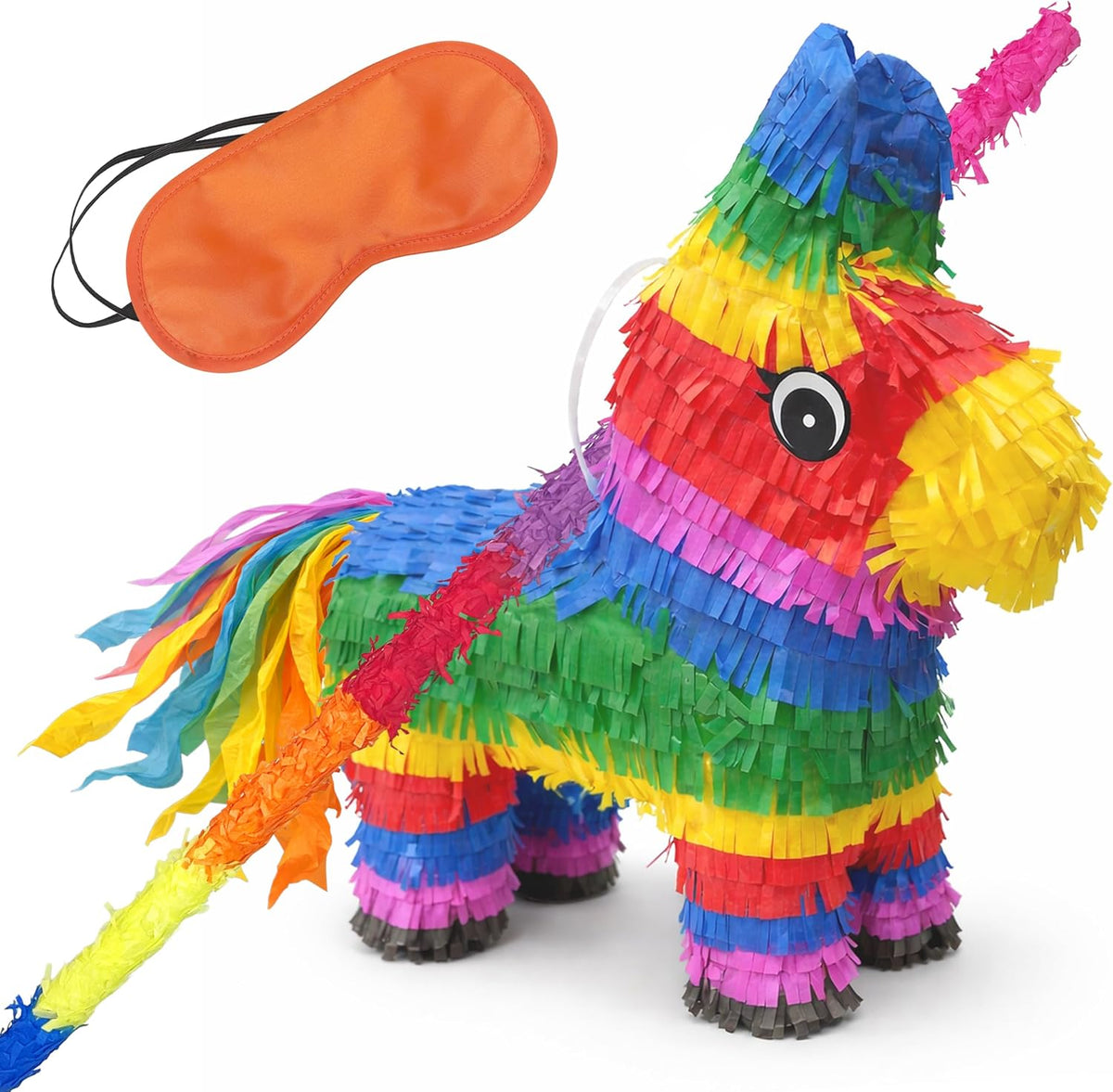 GIFTEXPRESS 16" Rainbow Donkey Pinata, Benito the Donkey