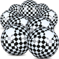 Hollowfly 12 Pack Checkered Flag Beach Balls Kids 7.87" - 7.8" / Checkered Flag / 6