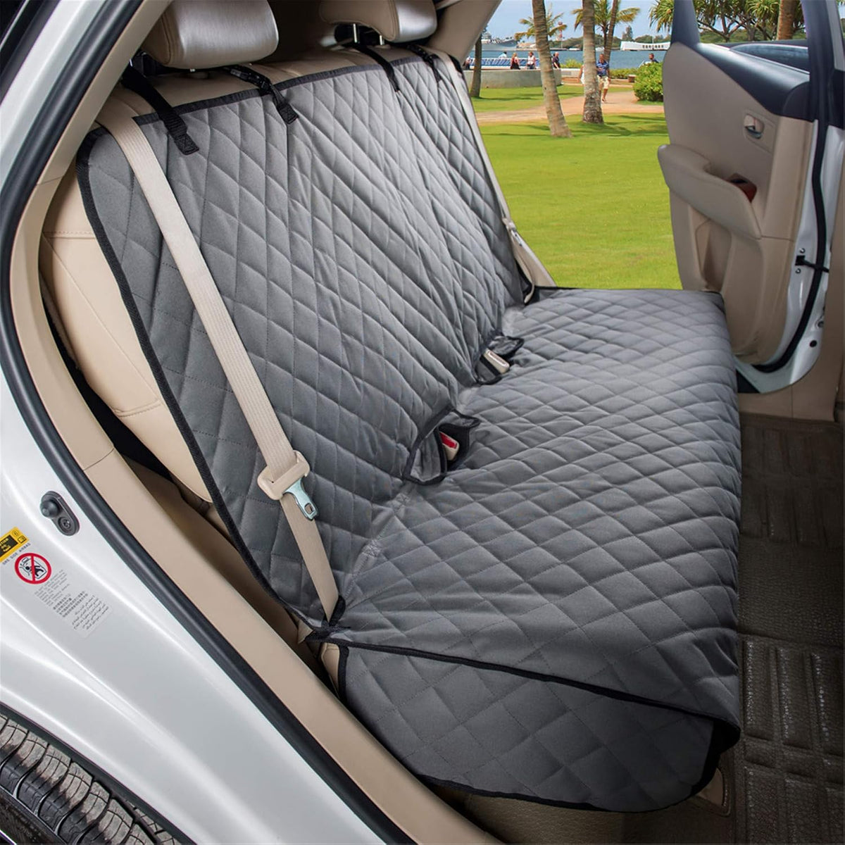 VIEWPETS Bench Car Seat Cover Protector, Waterproof Heavy-Duty - 49" L × 56" W / GREY - image 2