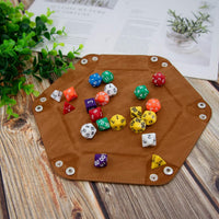 SIQUK 4 Pieces Dice Tray Set Foldable Dice Trays Hexagon Dice Rolling - Royalblue, Orange, Camel and Black - image 4