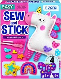 EZCRA Unicorn Sewing Kit for Kids Ages 4-8, 4 Beginner Projects - Unicorn 4-in-1