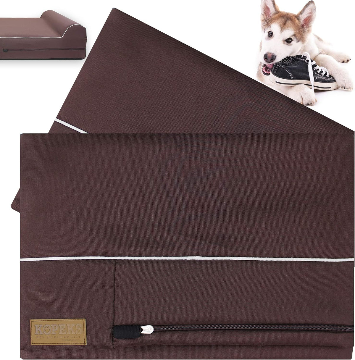 Dog Bed Replacement Cover Memory Foam Beds, Brown - X-Large / Brown - Chew Proof - image 3