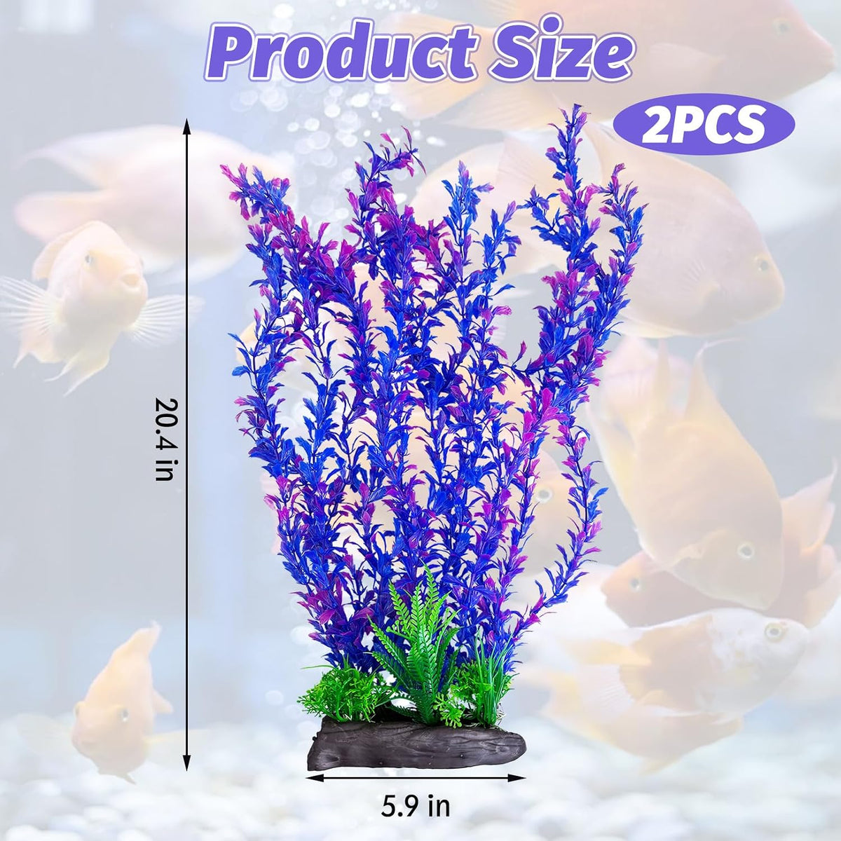 Aquarium Plastic Plants Extra Large Aquarium Plant 20.4-inch Tall - D*2 Pcs / 20.4 in - image 2
