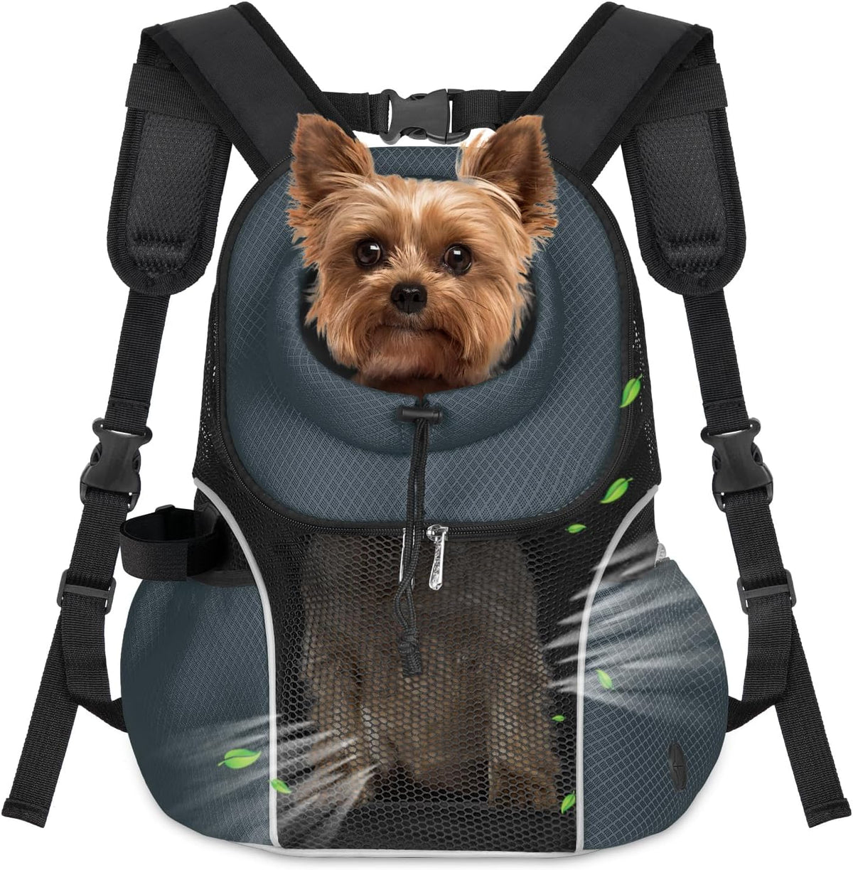 WOYYHO Pet Dog Carrier Backpack - Dark Gray / Large(10-14lbs)
