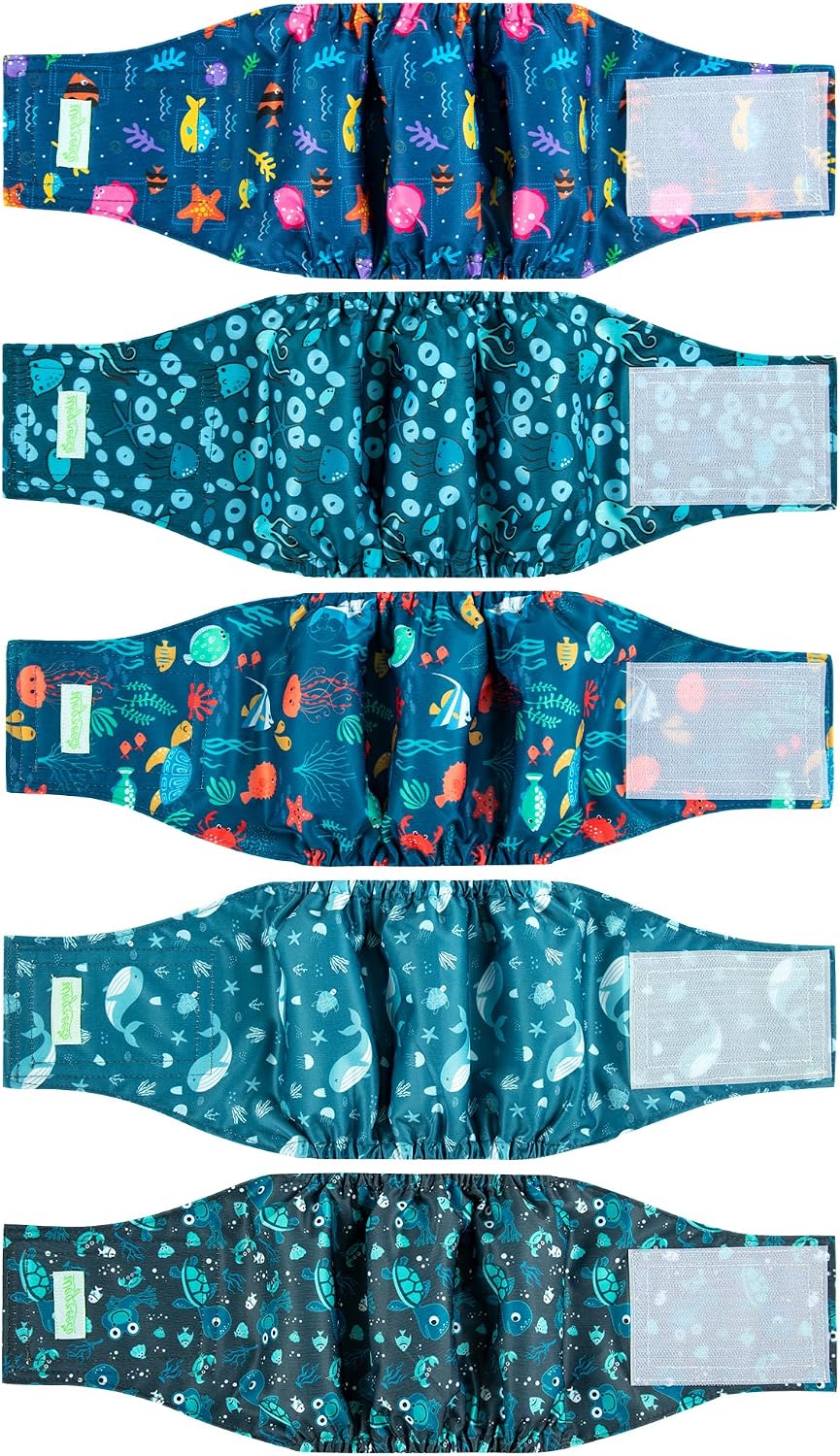 wegreeco Small Dog Diapers Male - Marine Animal / Large / 5