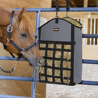 Hay Bags for Horses,3 Packs Slow Feed Hay Bags for Goats,Sheep,Donkey,Premium Oxford Hay Feed Bags with Front Hay Nets Design, Easy to Fill and Hang with Large Opening (1 Black+2Grey)