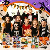 AMOR PRESENT 64 pack Halloween slap bracelets with jack-o-lantern, bat and spider designs - view 4