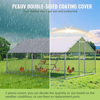 Large Metal Chicken Coop, 10x13x6.5FT Chicken Runs for Yard with Cover