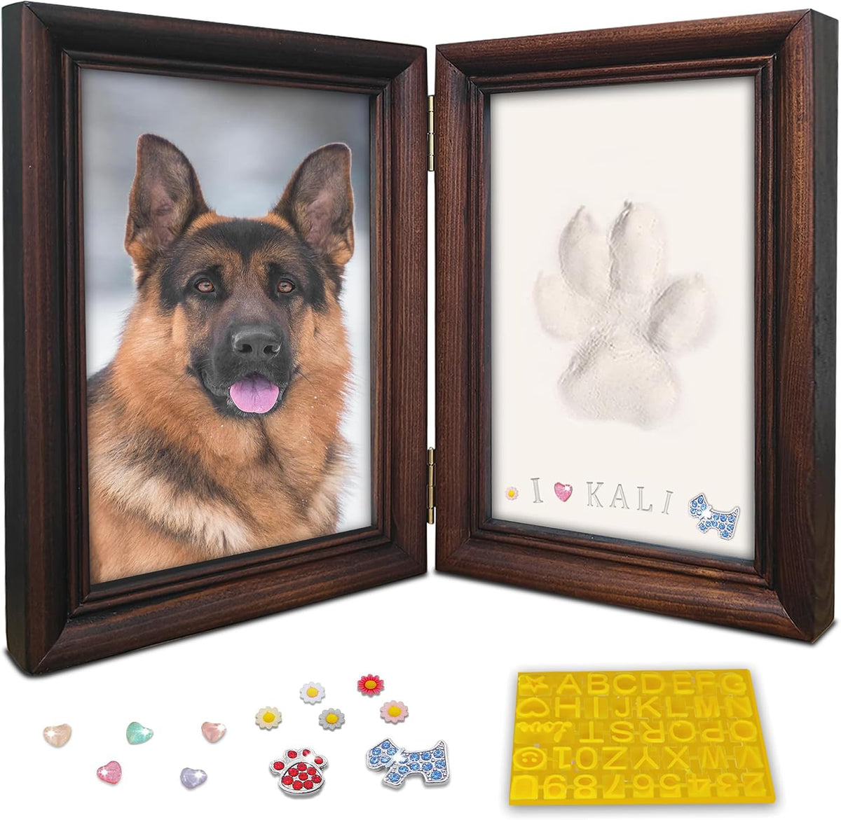 MYPAWLETS Clay Paw Print Kit for Dog Cat - Medium-Large Espresso