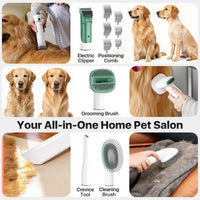 Buenkee Dog Grooming Vacuum Kit, 15000Pa Clipper, Shedding Brush - Green - image 3