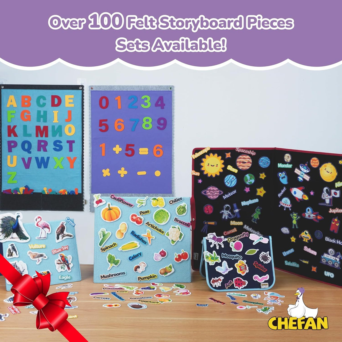 CHEFAN 104 piece felt alphabet letters set in bright colors, uppercase and lowercase - view 11