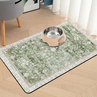 Pet Food Mats for Floor, Absorbent Dog Mat for Food and Water Dispenser Mat, Dog Food Mat Quick Dry - Green / 20"L x 12"W - image 2