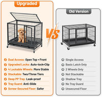 Homey Pet 31 inch stackable metal dog crate with wheels, two doors and pull-out tray - view 2