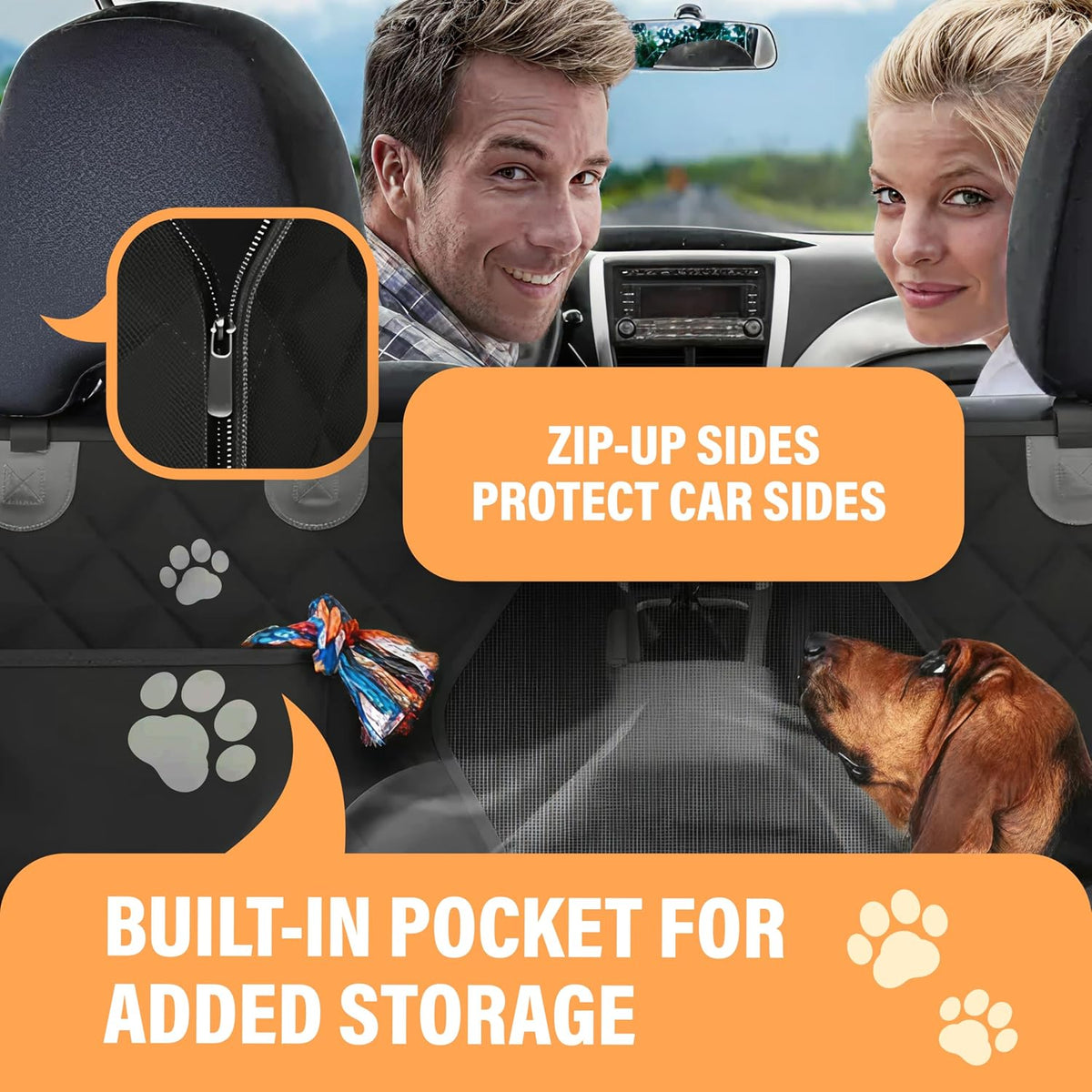Dog Car Seat Cover for Back Seat - XL / Black - image 3