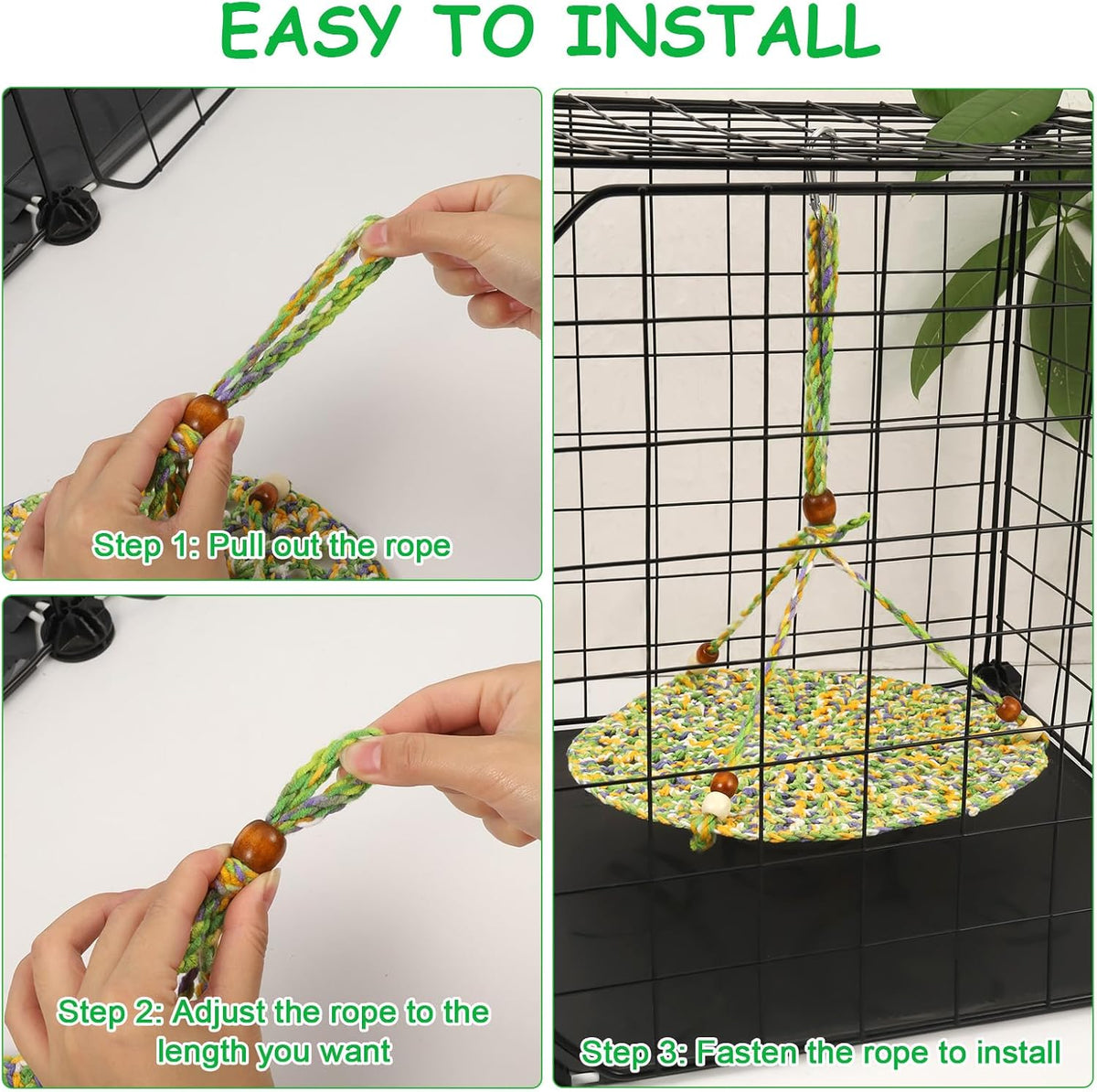 Jspupifip Reptile Hammock Bearded Dragon Accessories Hanging Hammock - image 3