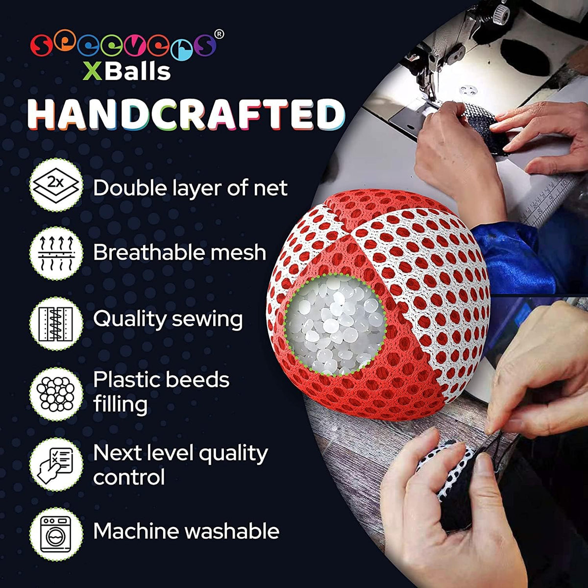 speevers Juggling Balls for Beginners and Professionals Set of 3 - Red - White / 3.2 oz - image 4