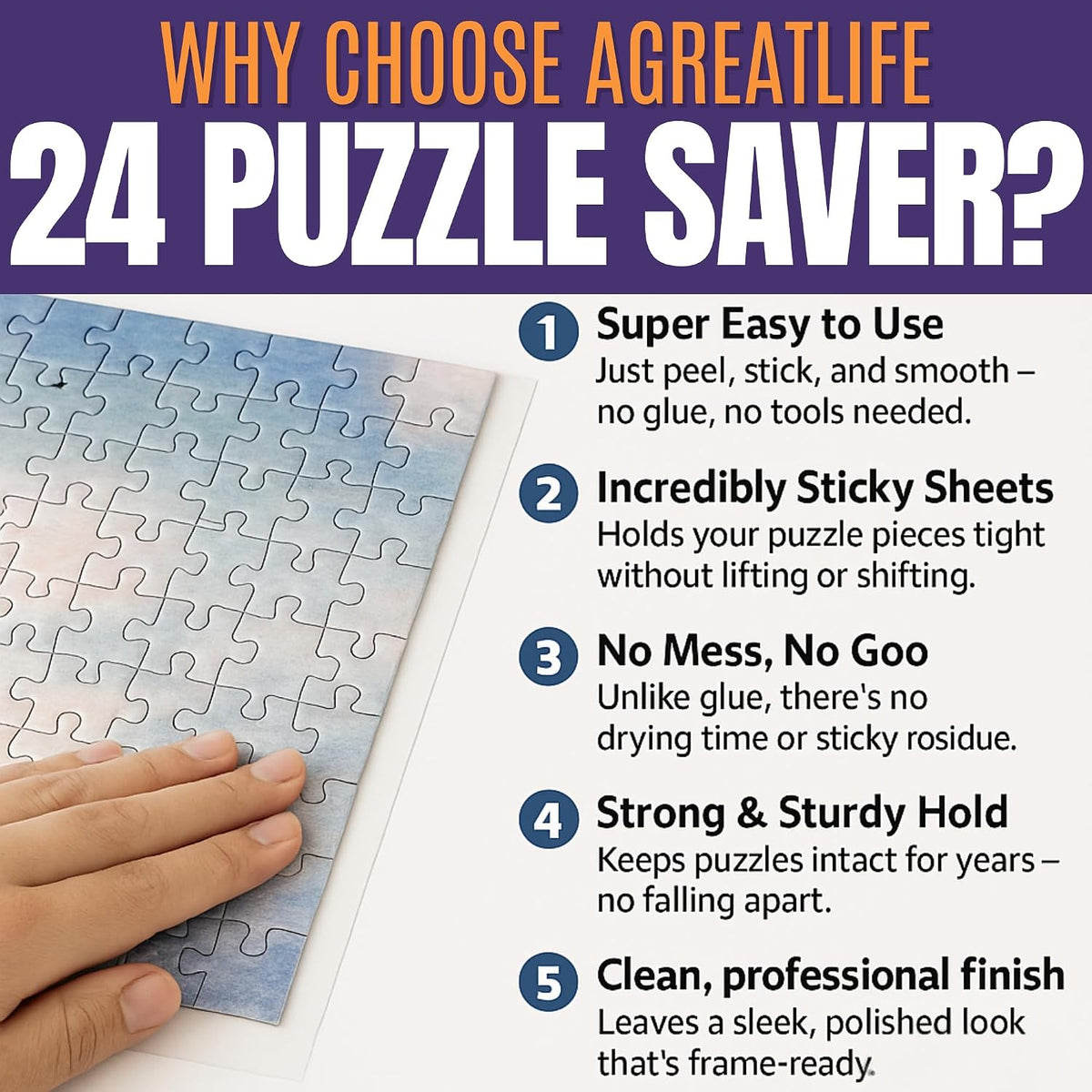 Permanent Adhesive Puzzle Saver Sheets, Preserve 2, No Stress - 24 Sheets - image 2