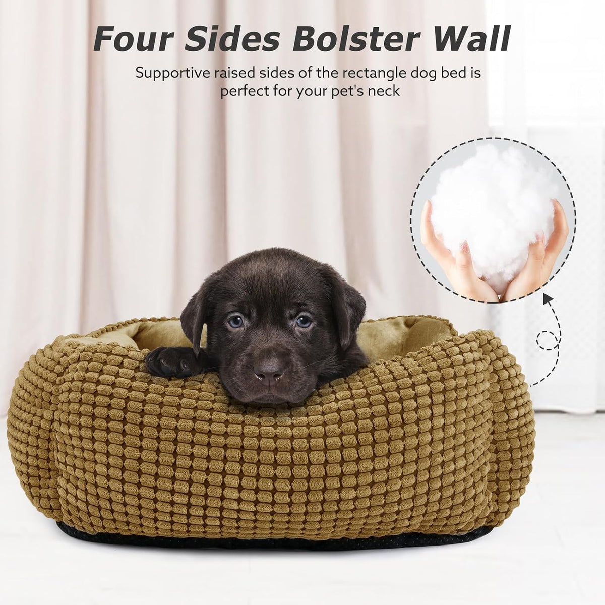 MIXJOY Dog Bed for Large Medium Small Dogs - Dark Brown / XL(35’’x 25’’x 9’') - image 2