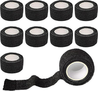 9 Pack 1" x 5 Yards Self Adhesive Bandage Wrap Self Stick Wrap for Ankle, Wrist, Finger, Sports, Breathable Cohesive Vet Tape for Pets (Black)