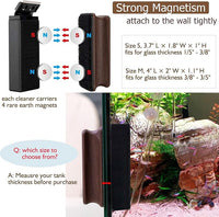 hygger Aquarium Strong Magnetic Cleaner Algae Magnet Cleaning Tool with Scraper Floating Brush for Fish Glass Tank S