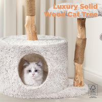 Easyego Modern Cat Tree, 26.3" Aesthetic Wood Cat Tree Tower for Small Cats – Essentials for Cats - Bullet Gray / 39.3'' - image 2