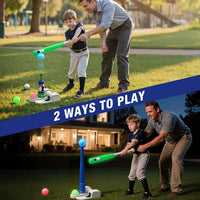 QDRAGON 2 in 1 T Ball Sets for kids Automatic Pitching Machine – Fun for Kids & Family - Blue+red - image 2