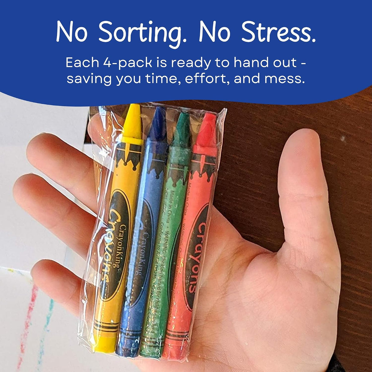CrayonKing 100 Bulk Crayons, 25 Individually Wrapped 4-Packs – Fun for Kids & Family - 250 Sets of 4-Packs in Cello (1,000 Ct) - image 2