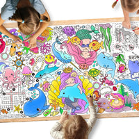 Halloween Activity Poster, Halloween Tablecloth for Kids - Mermaid