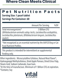 Vital Nutrients Pro Pets Probiotics for Dogs and Cats | Dog Probiotics for Digestive Health, Gut Health, Occasional Diarrhea* | Tasty Meat Flavor | Non-GMO | Hyperbiotics | 60 Micro Tablets