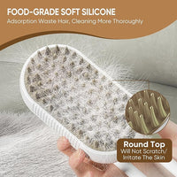 4-in-1 Cat Steam Brush for shedding – Self-Cleaning Comb for Long and Short Hair Cats and Dogs, Steam Pet Brush for Hair Removal, Vibrating Message, Grooming & Relaxation (White)