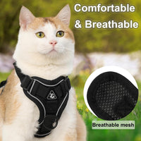 Cat Harness and Leash, Reflective Cat Harness Escape Proof for Walking, Adjustable Kitten Harness - Medium / Red - image 2