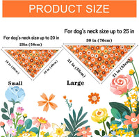 Dog Bandanas 1PC Washable Cotton Triangle Dog Scarfs for Small Medium - Large / Bee Daisy - image 2