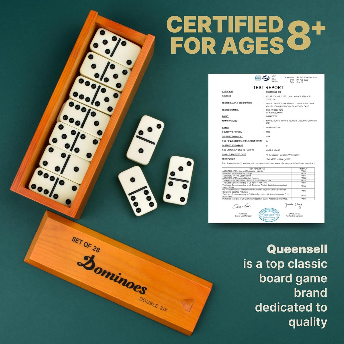 Queensell Dominos Set for Adults - Jumbo - image 4