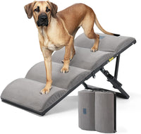 Veehoo Foldable Dog Ramp for Bed Couch Large Dogs - Gray / up to 20"H-for couch/lower bed