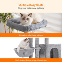Heybly Cat Tree, 45.3" Cat Tower for Indoor Cats with Large Perch HCT202SG – Essentials for Cats - 42.5 inch / Light Gray - image 4