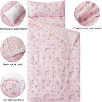 Bunnikins & Clover Toddler Nap Mat with Removable Pillow - Unicorn Pink - image 2