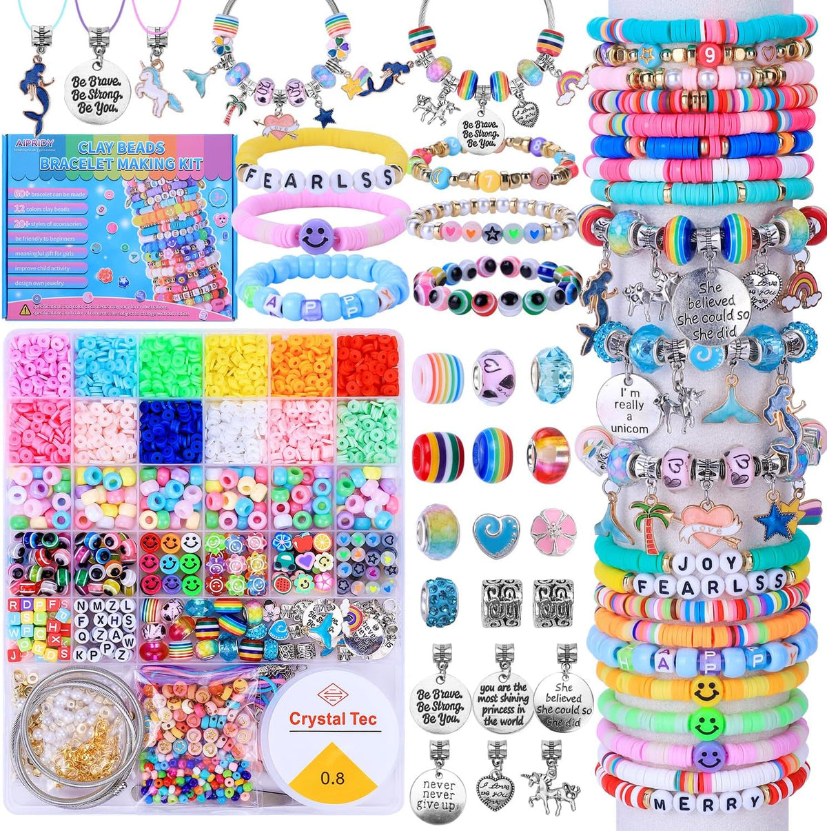 AIPRIDY 3200 Pieces Girls Toys Bracelet Making Kit - Aqua