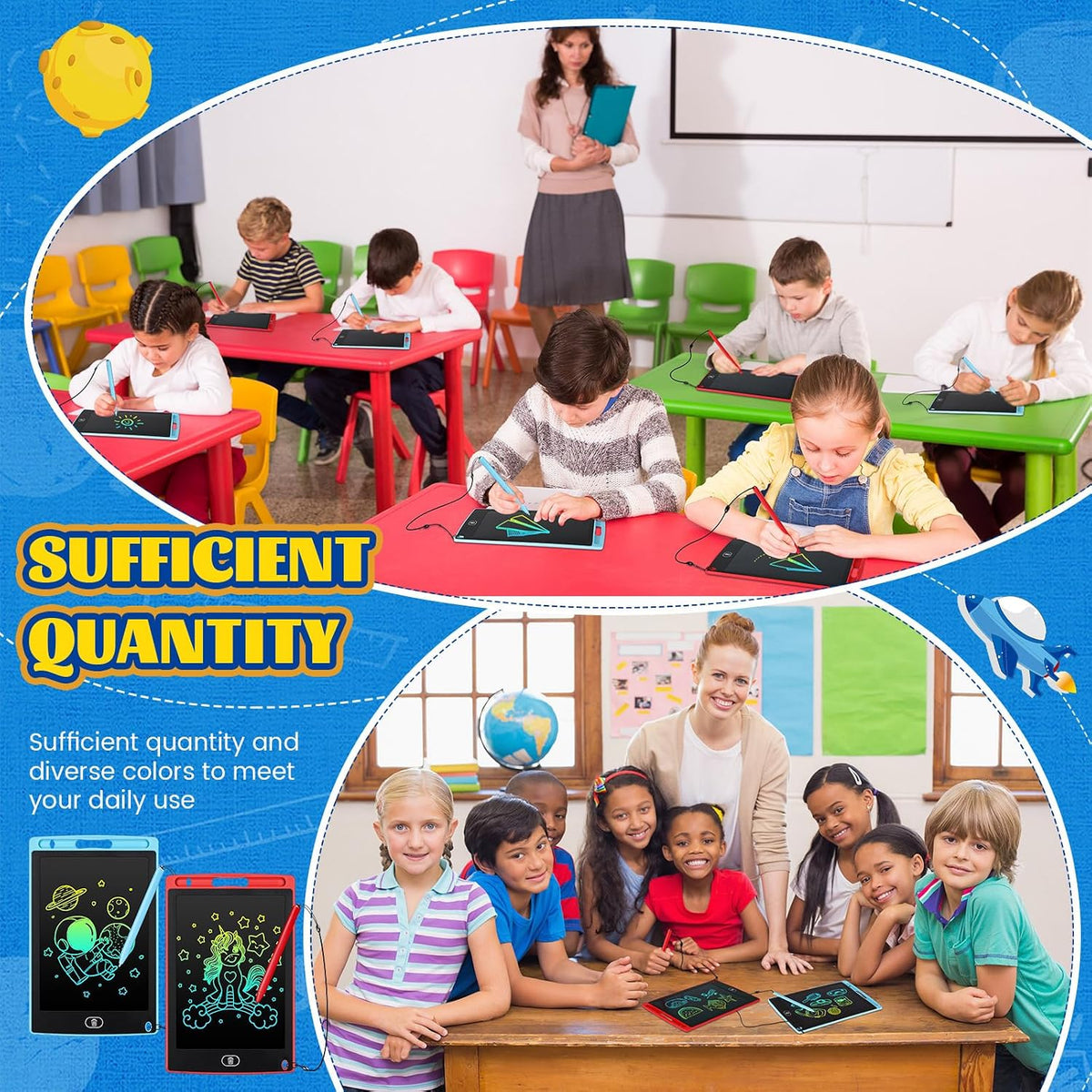 Zonon 4 Pcs LCD Writing Tablet for Kid, Red, Green, Pink - Red, Light Blue - image 4