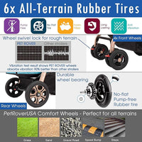 Titan-HD Premium Super-Sized Dog/Cat/Pet Stroller SUV Travel Carriage/w Access Ramp/100Lbs Capacity/Pumpless Rubber Wheels/Aluminum Frame for Small, Med, Large, XL Pets (Black)