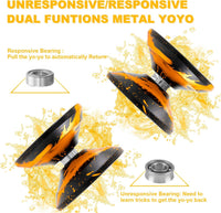W07 yoyo Professional Metal Trick Yoyo Responsive & Unresponsive – Fun for Kids & Family - 7-Black Gold - image 2