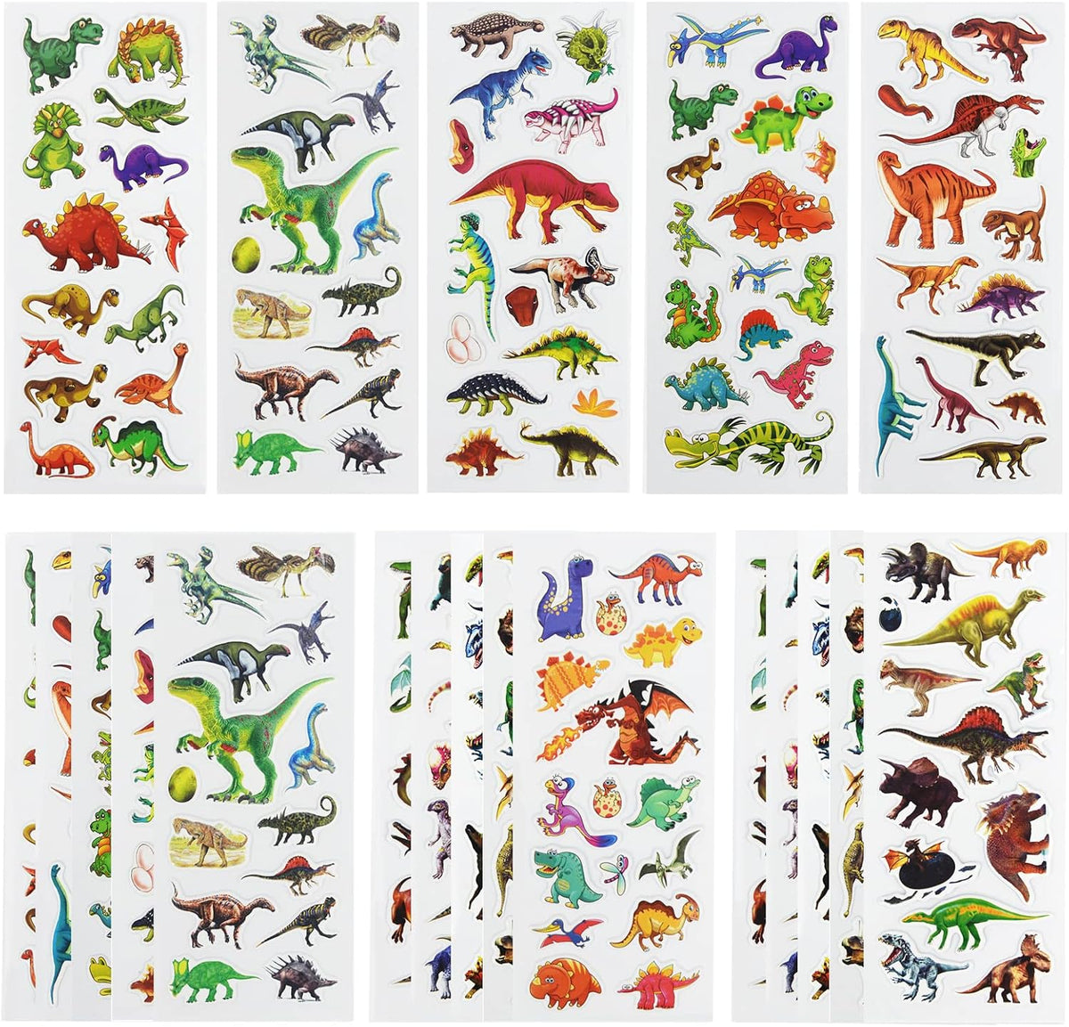 24 Sheets 3D Puffy Stickers for Toddlers Kids Boys Girls – Fun for Kids & Family - Realistic Dinosaur
