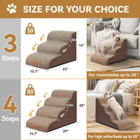 Zerbuger Dog Ramp and Stairs for Bed, Coffee 3 Steps 16" H - Coffee / 4 - image 2