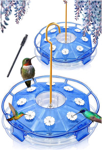 2 Pack 16 oz Saucer Hummingbird Feeders for Outdoors - Clear Sapphire / 2-Feeder Set