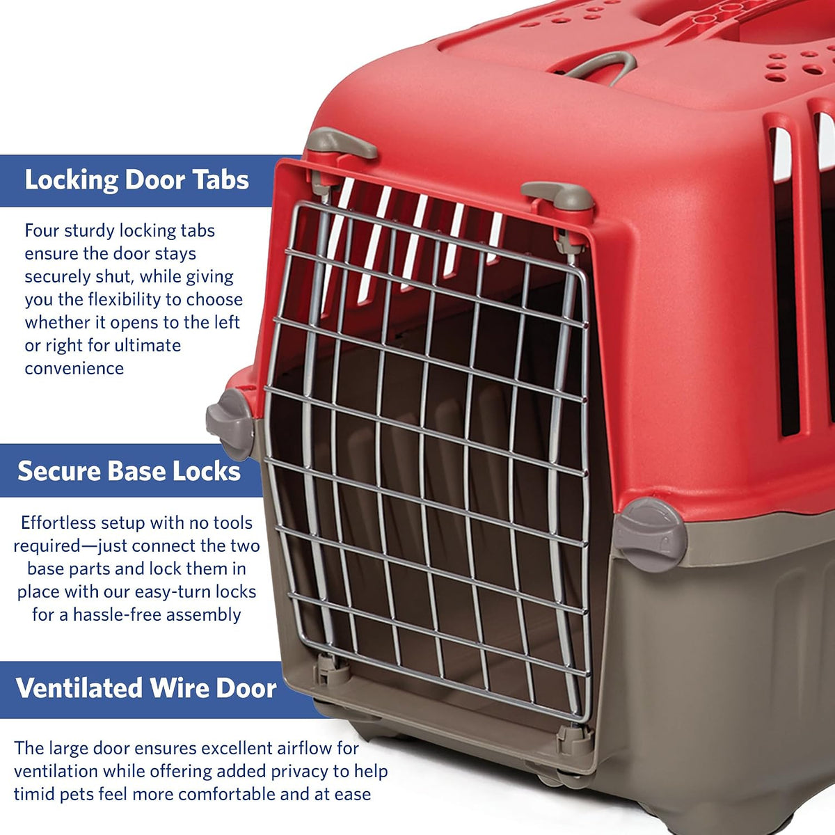 MidWest Spree Travel Carrier, Small Pet Crate - Red / 24 Inch - image 4