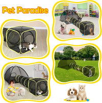 Outdoor Cat Enclosures for Indoor, Portable Mesh Tent - 3PC Cat Tent with Tunnel - image 3