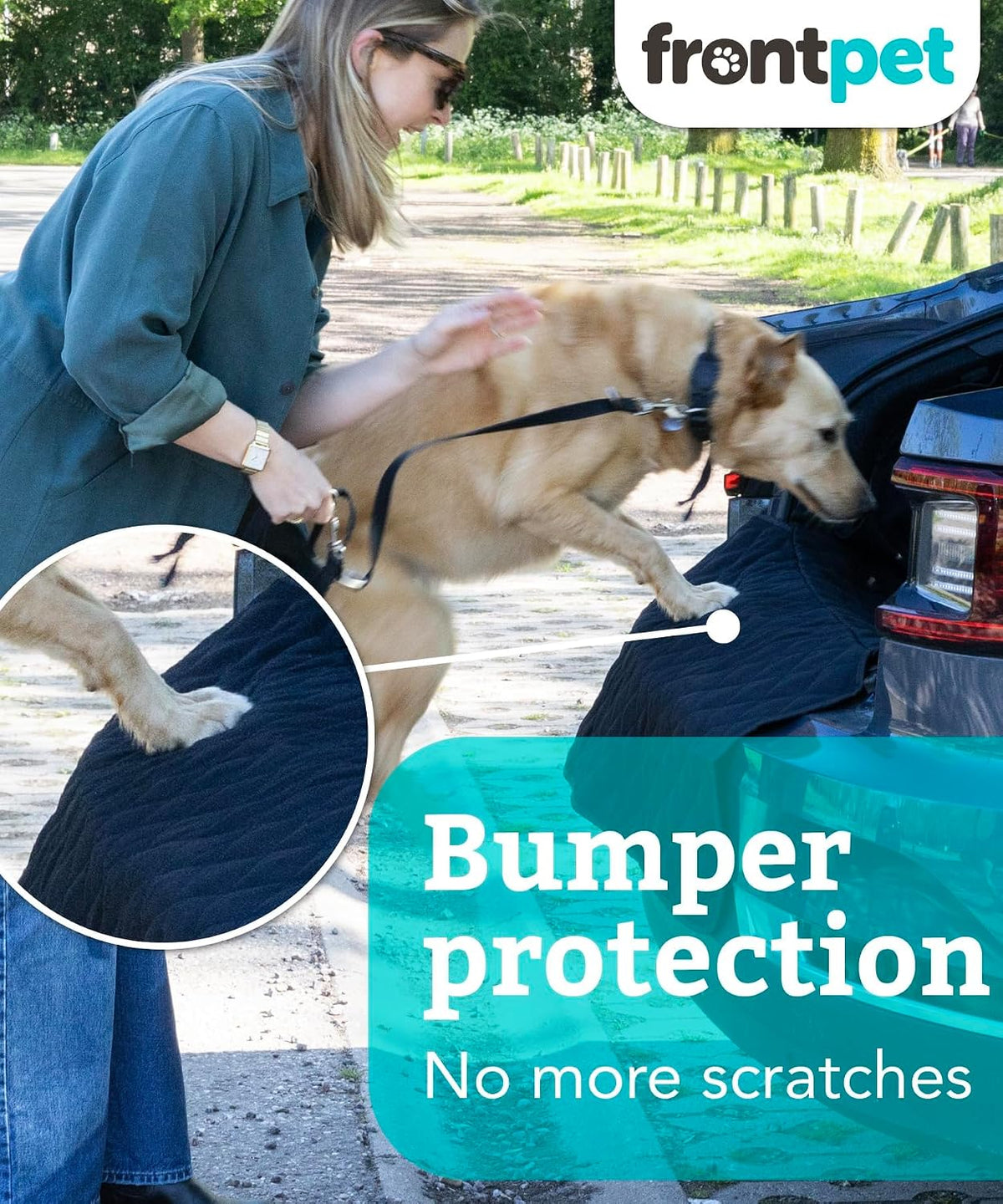 SUV Cargo Liner for Dogs - Water-Resistant Pet Trunk Cargo Cover Mat for SUVs and Sedans - Black / Large (35"L x 40"W) - image 4