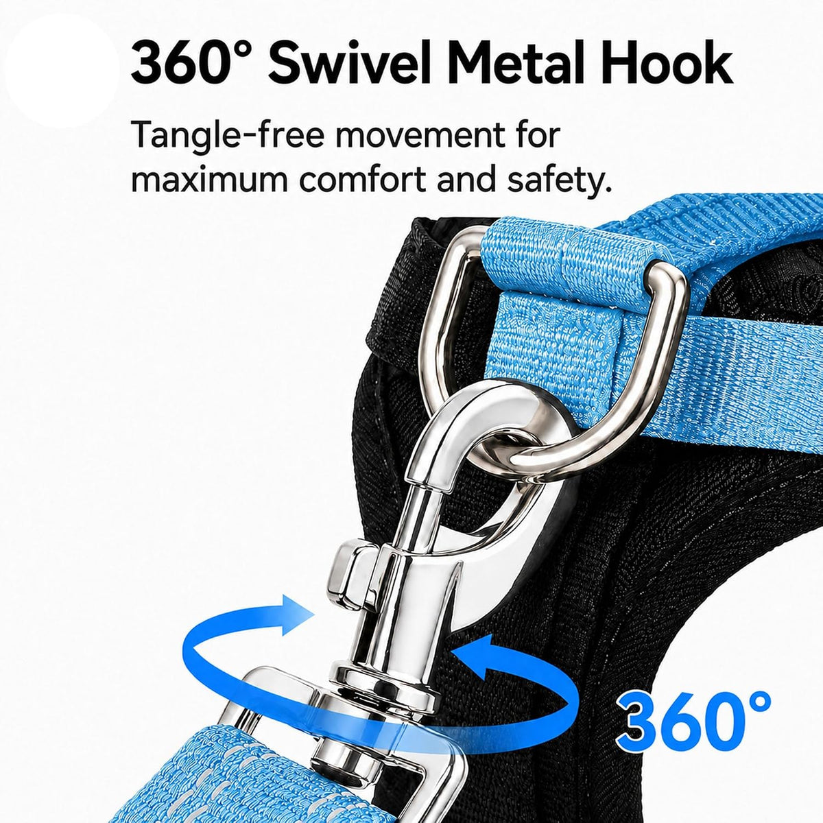 Dog Seat Belt 2Pcs, Retractable Pet Car Harness - Light Blue - image 4
